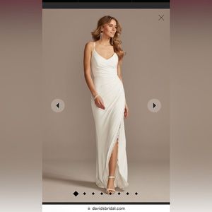 David’s Bridal (DB Studio) Jersey Faux Wrap Wedding Dress!